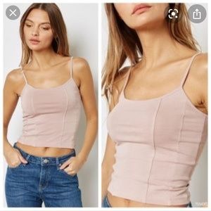 Ribbed Mock Corset Top in White Topshop